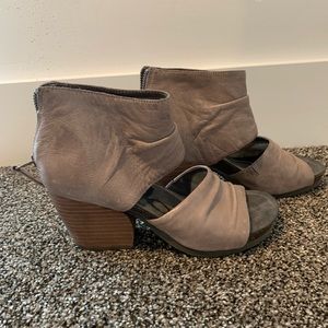 Light Grey Peep Toe Heels